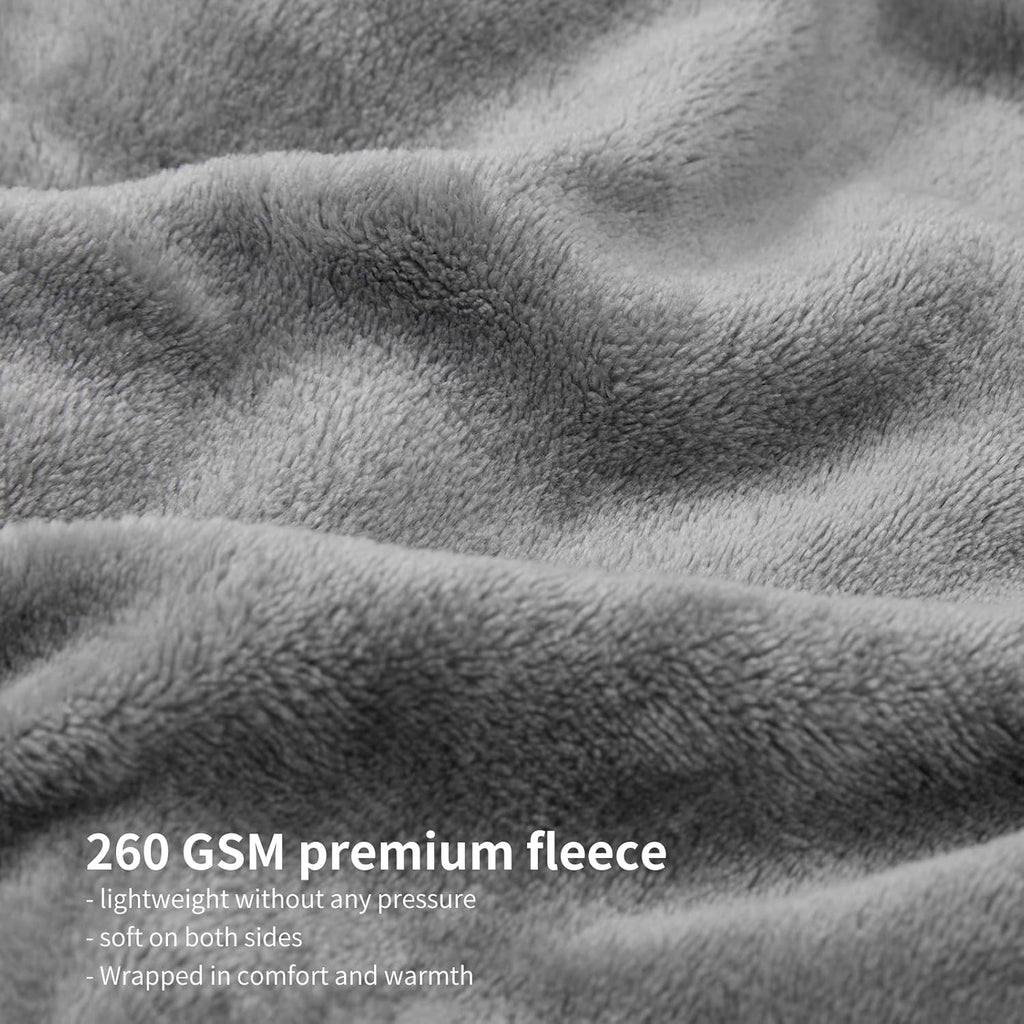 Aisbo Grau Fleecedecke 150 X 200 Cm XL Warme Kuscheldecke Sofaüberwurf