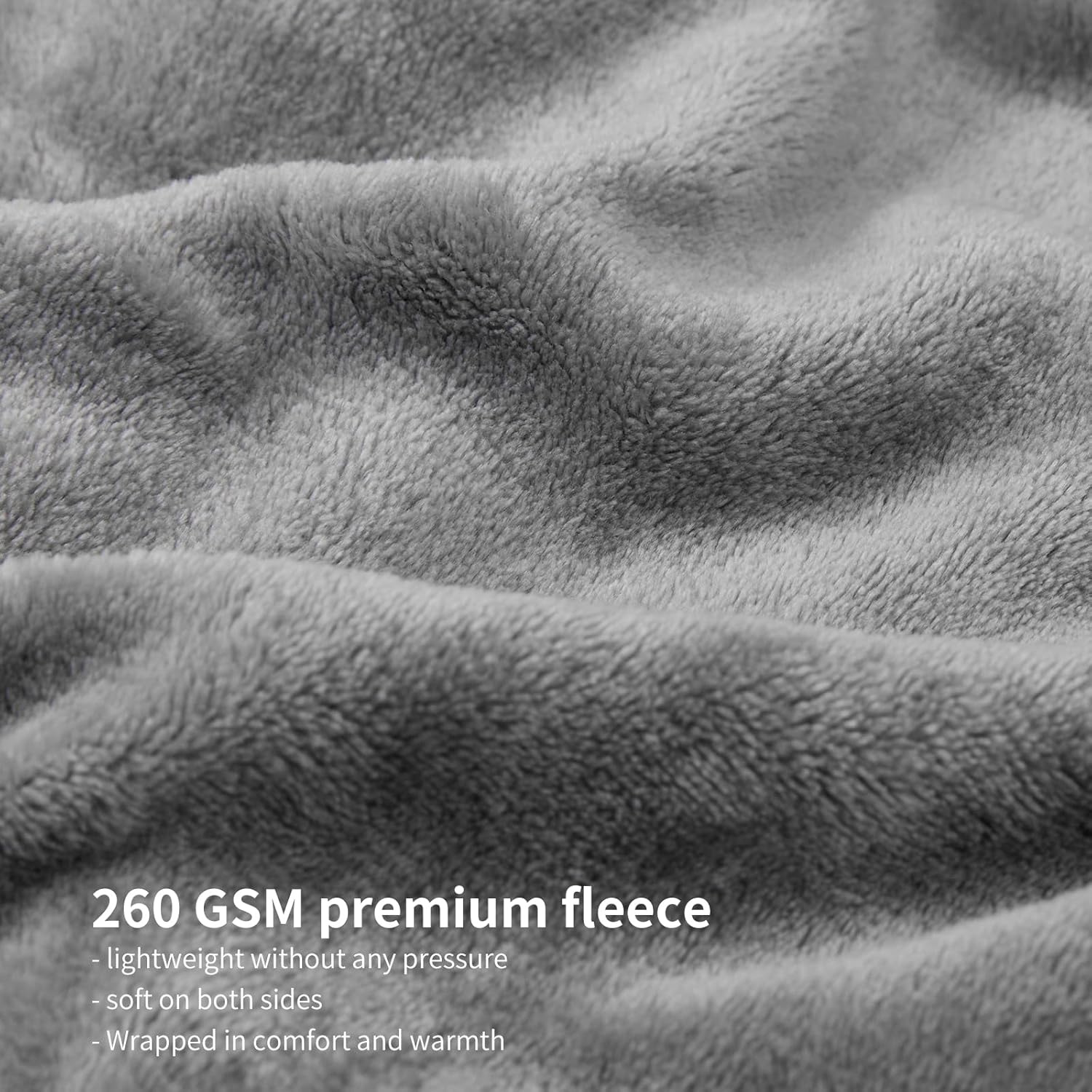 Aisbo Grau Fleecedecke 150 X 200 Cm XL Warme Kuscheldecke Sofaüberwurf