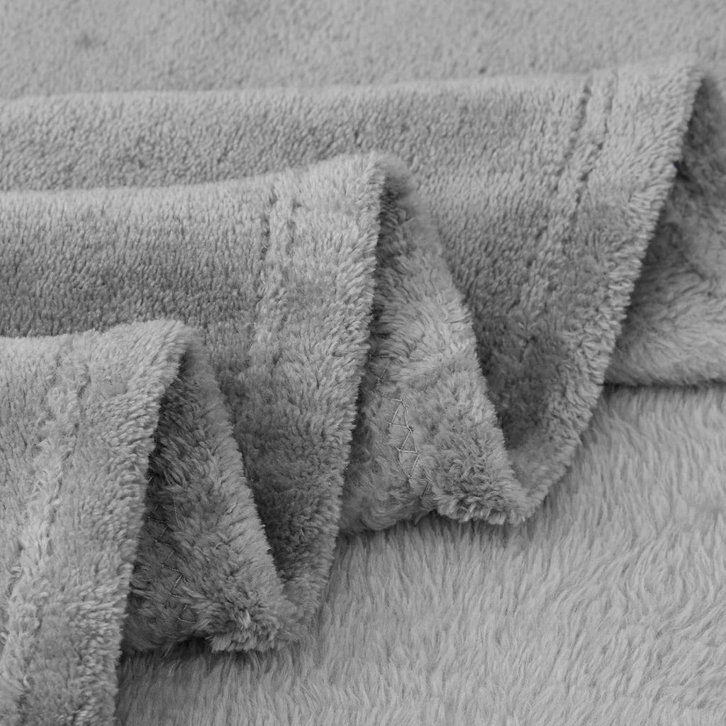 Aisbo Grau Fleecedecke 150 X 200 Cm XL Warme Kuscheldecke Sofaüberwurf