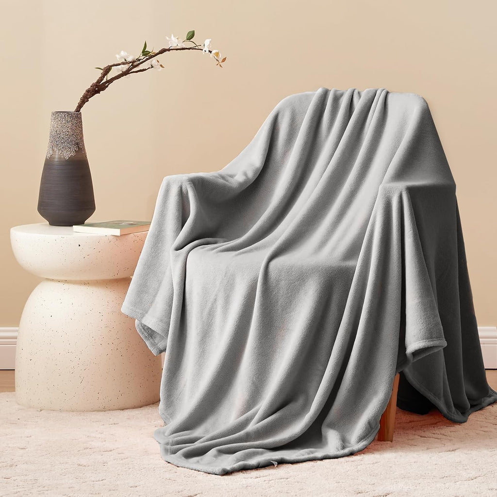 Aisbo Grau Fleecedecke 150 X 200 Cm XL Warme Kuscheldecke Sofaüberwurf
