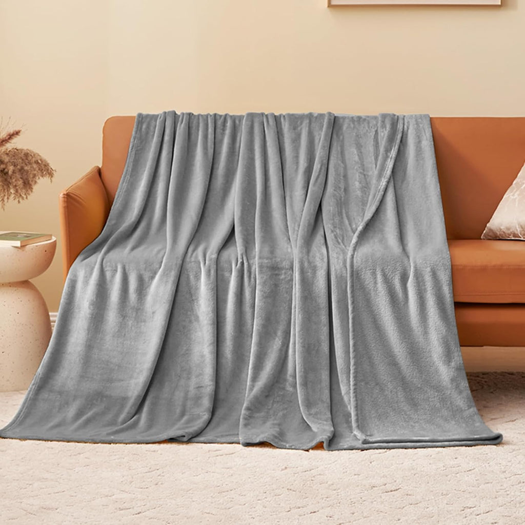 Aisbo Grau Fleecedecke 150 X 200 Cm XL Warme Kuscheldecke Sofaüberwurf