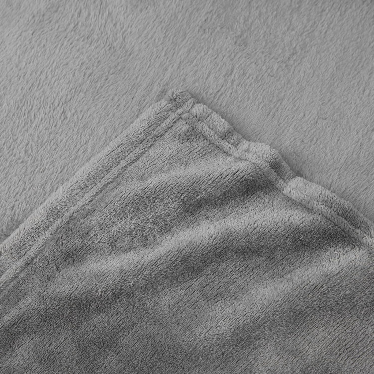 Aisbo Grau Fleecedecke 150 X 200 Cm XL Warme Kuscheldecke Sofaüberwurf