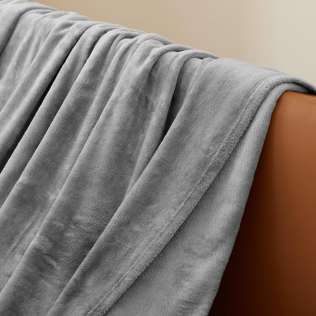 Aisbo Grau Fleecedecke 150 X 200 Cm XL Warme Kuscheldecke Sofaüberwurf