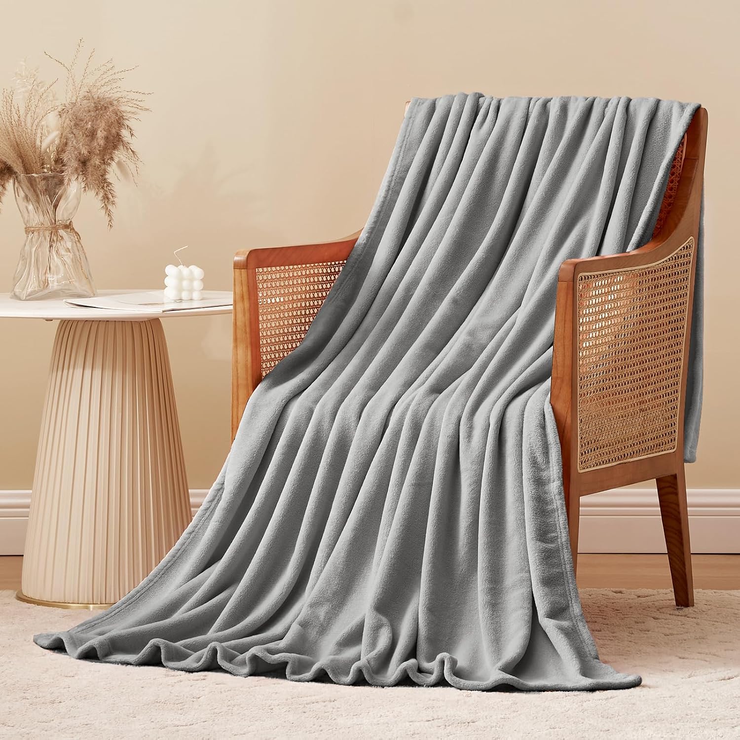 Aisbo Grau Fleecedecke 150 X 200 Cm XL Warme Kuscheldecke Sofaüberwurf