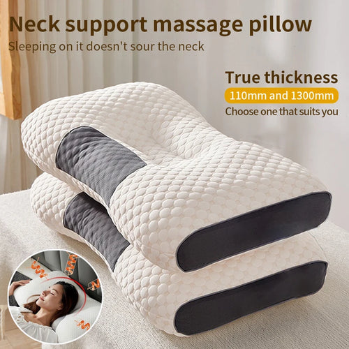 2024 New Neck Pillow Help Sleep and Protect the Neck Cervical Orthopedic Household Soybean Fiber Massage SPA Pillow for Sleeping