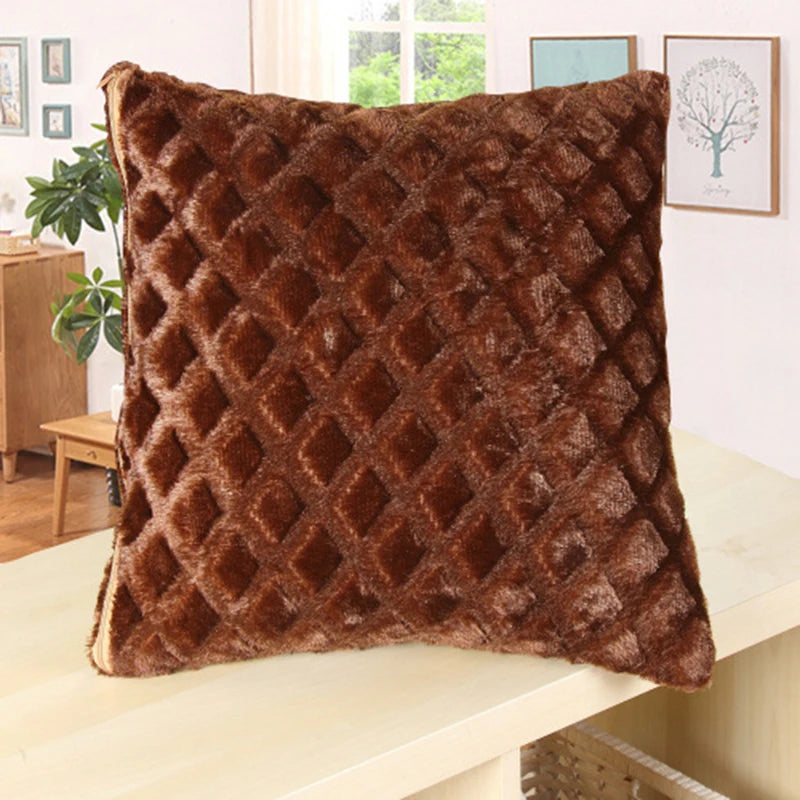 Soft Fur Plush Cushion Cover Pillowcase for Home Decor Pillow Cover Bed Sofa Pillowcases Car Seat Decroative Pillow Covers
