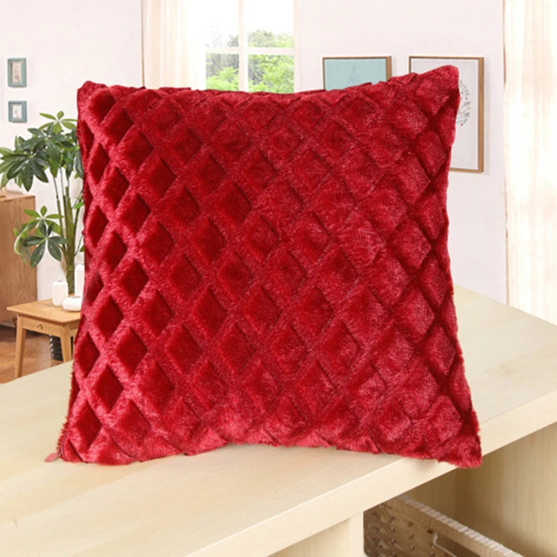 Soft Fur Plush Cushion Cover Pillowcase for Home Decor Pillow Cover Bed Sofa Pillowcases Car Seat Decroative Pillow Covers