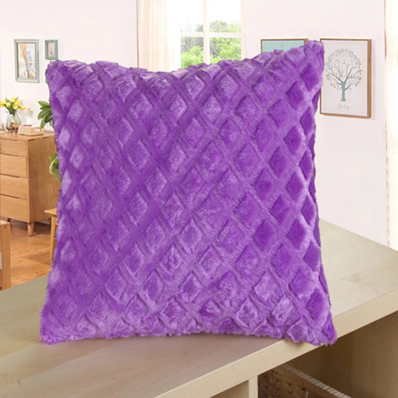 Soft Fur Plush Cushion Cover Pillowcase for Home Decor Pillow Cover Bed Sofa Pillowcases Car Seat Decroative Pillow Covers