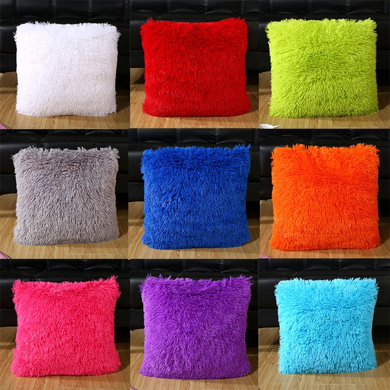 Soft Fur Plush Cushion Cover Pillowcase for Home Decor Pillow Cover Bed Sofa Pillowcases Car Seat Decroative Pillow Covers