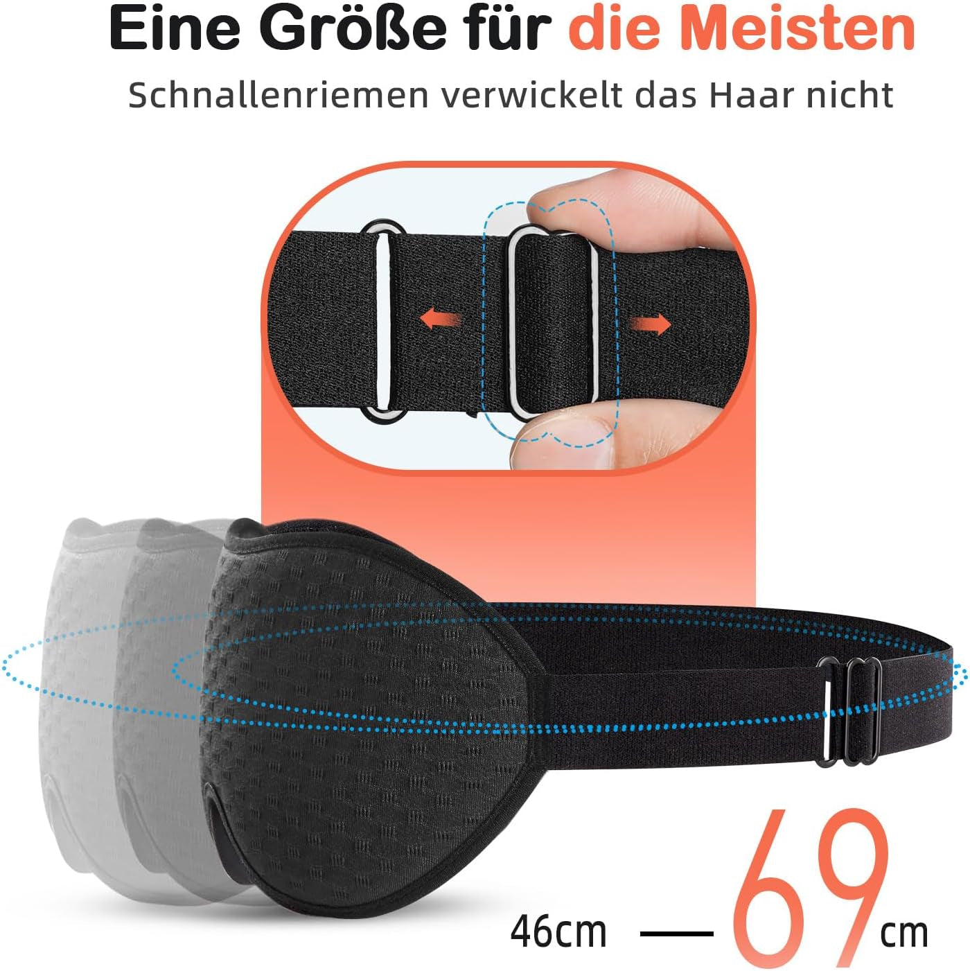 INNELO Schlafmaske Für Herren Frauen, Bequeme Atmungsaktive 3D Schlafbrille | 2024 Mit Tiefen Augenhöhlen Und Erhöhtem Nasenpolster, Augenmaske Mit 100 % Lichtblockierung, Memory Foam Für Reisen, Schwarz